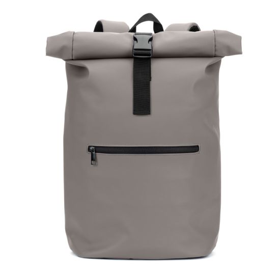 Mochila "Roll Top" em PU com Bolso para Notebook (16")