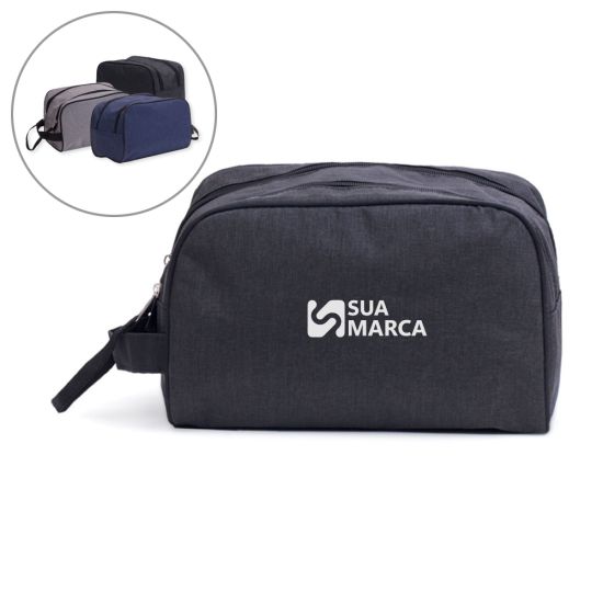 Necessaire Poliéster com Zíper Duplo
