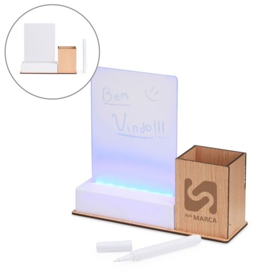 Quadro de Mensagens LED com Porta-caneta