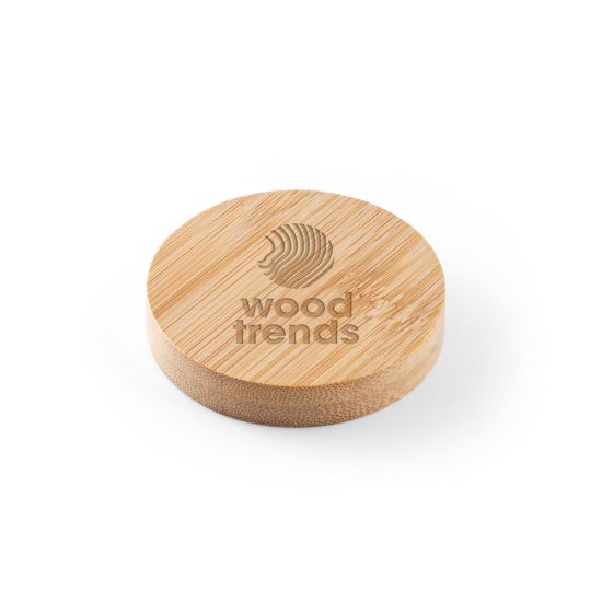 Porta copos em bambu com descapsulador
