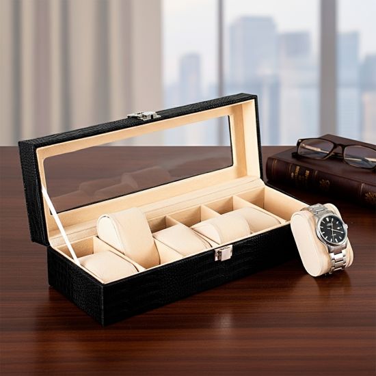 Porta-Relógios com 6 Divisórias