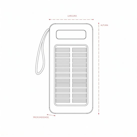 Power Bank Solar 10.000mAh com Lanterna e Multissaídas
