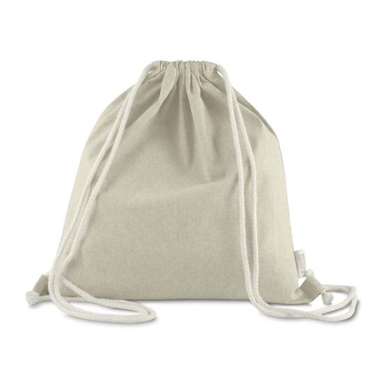 Sacola/Mochila em algodão mescla reciclado 140g/m²
