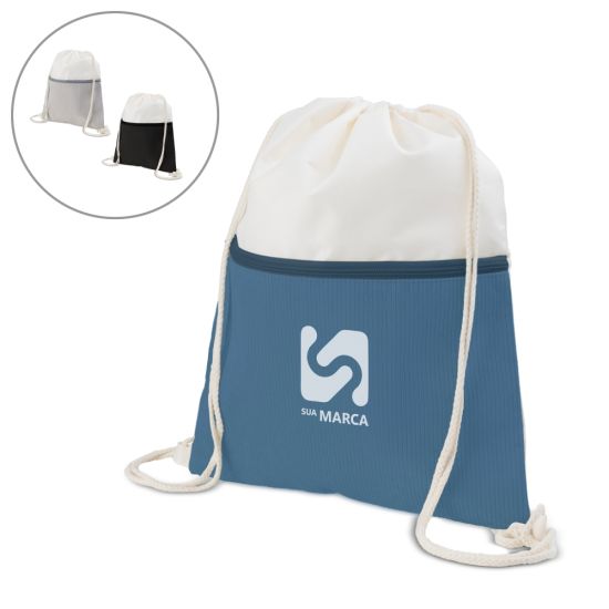 Sacola/Mochila em poliéster e veludo (41x34,4cm)