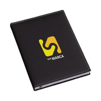 Agenda 2026 Lisa Fosca Preta com Costura Branca