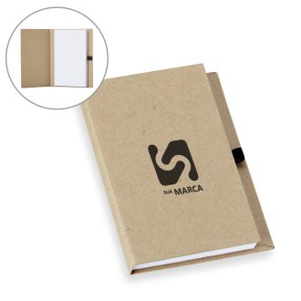 Bloco de Anotações em Kraft com Porta Caneta