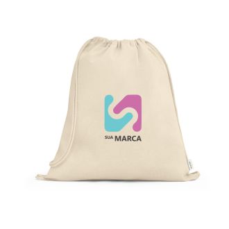 MAIORCA. Sacola tipo Mochila em 100% Algodão Reciclado (180 g/m²)