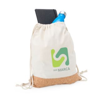 Mochila Saco de Lona e Cortiça