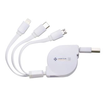 Cabo USB Retrátil 3 em 1
