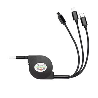 Cabo USB Retrátil 3 em 1