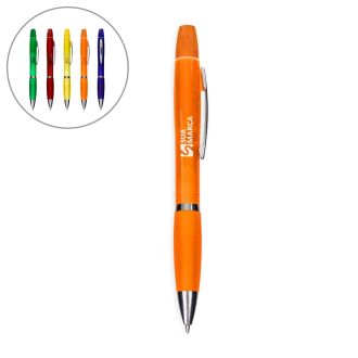 Caneta Plástica com Marca-Texto
