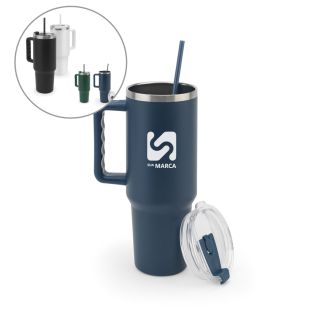 Copo de Viagem Compacto em Aço Inox 91% Reciclado 1300ml Jorhey XL