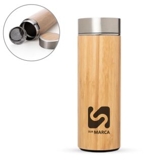 Garrafa Bambu e Inox 400 ml