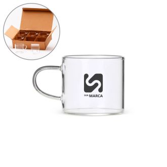 Kit Xícaras de Vidro 6 Peças