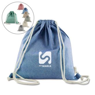 Sacola/Mochila em algodão mescla reciclado 140g/m²