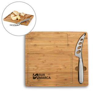Tábua de Queijos em Bambu com Faca Malvia