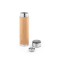JOSHUA. Garrafa em aço inox e bambu de parede dupla térmica, isolada a vácuo com termómetro digital 430 mL
