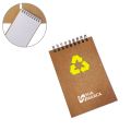 CADERNETA KRAFT ECOLÓGICA COM FUNDO AMARELO NEON