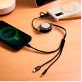 Cabo Retrátil 3 em 1 com Adaptador