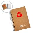 CADERNO KRAFT ECOLÓGICO COM FUNDO VERMELHO