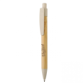 Caneta em Bambu com Detalhe em Plástico
