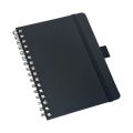 Caderneta Tipo Moleskine Grande em Wire-o com Suporte de Caneta Sem Pauta